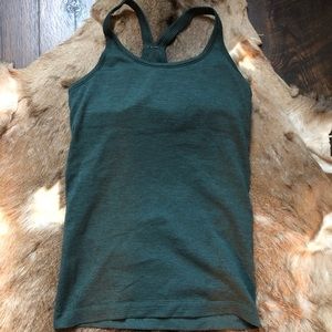 Lululemon ribbed tank in forest green.